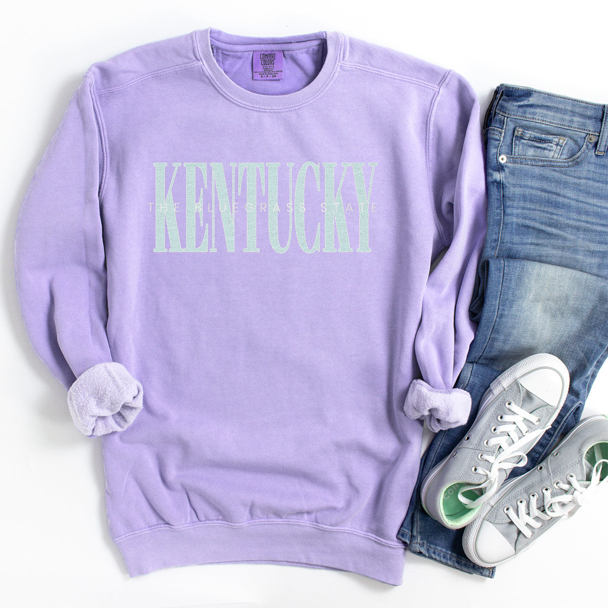 2025年新作アイテムが続々登場 Pastel 90's State Bluegrass The Crewneck (Orchid Sweatshirt トップス